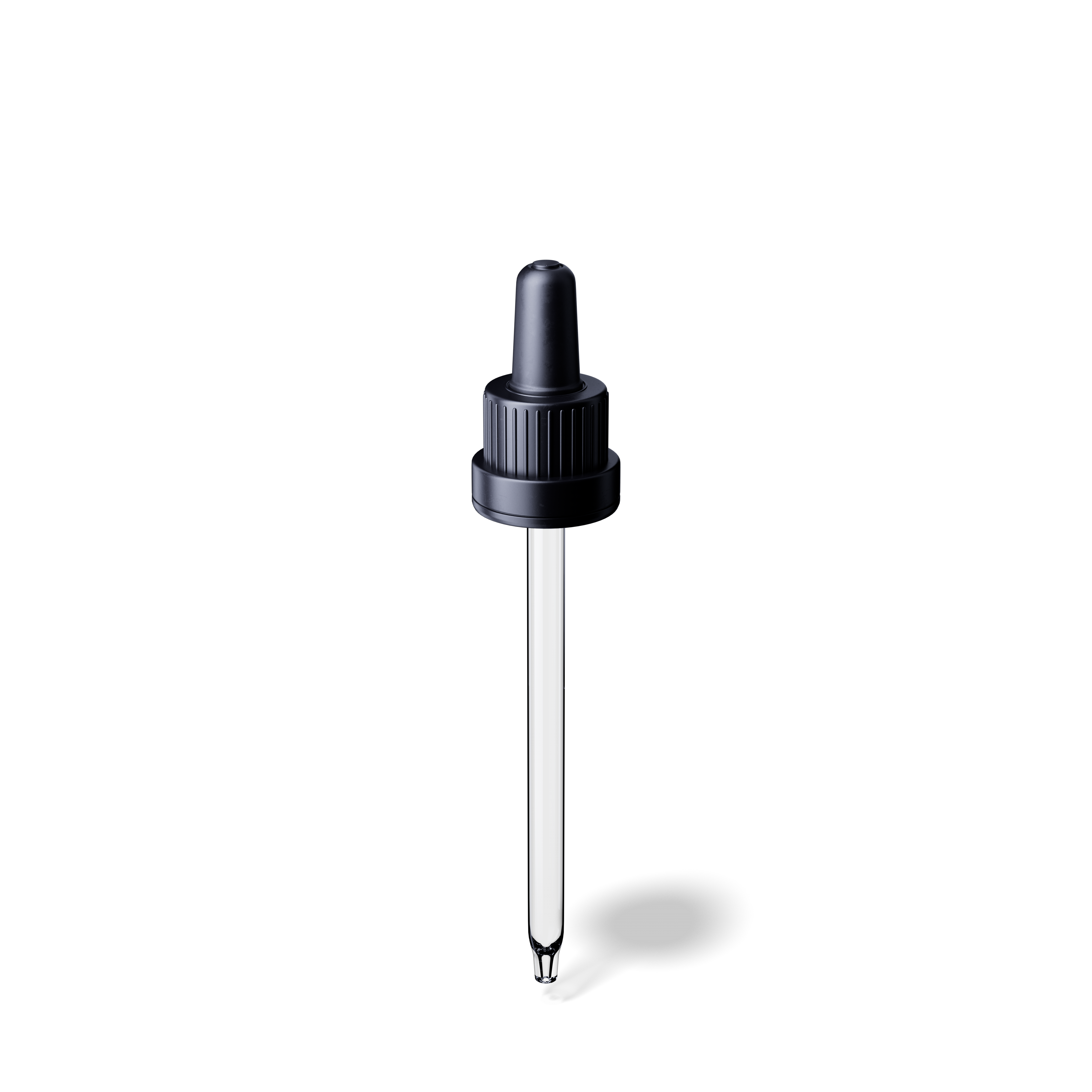 Pipette tamper evident DIN18, III, black, ribbed, bulb TPE, dose 0.7ml, conical tip (Orion 50)