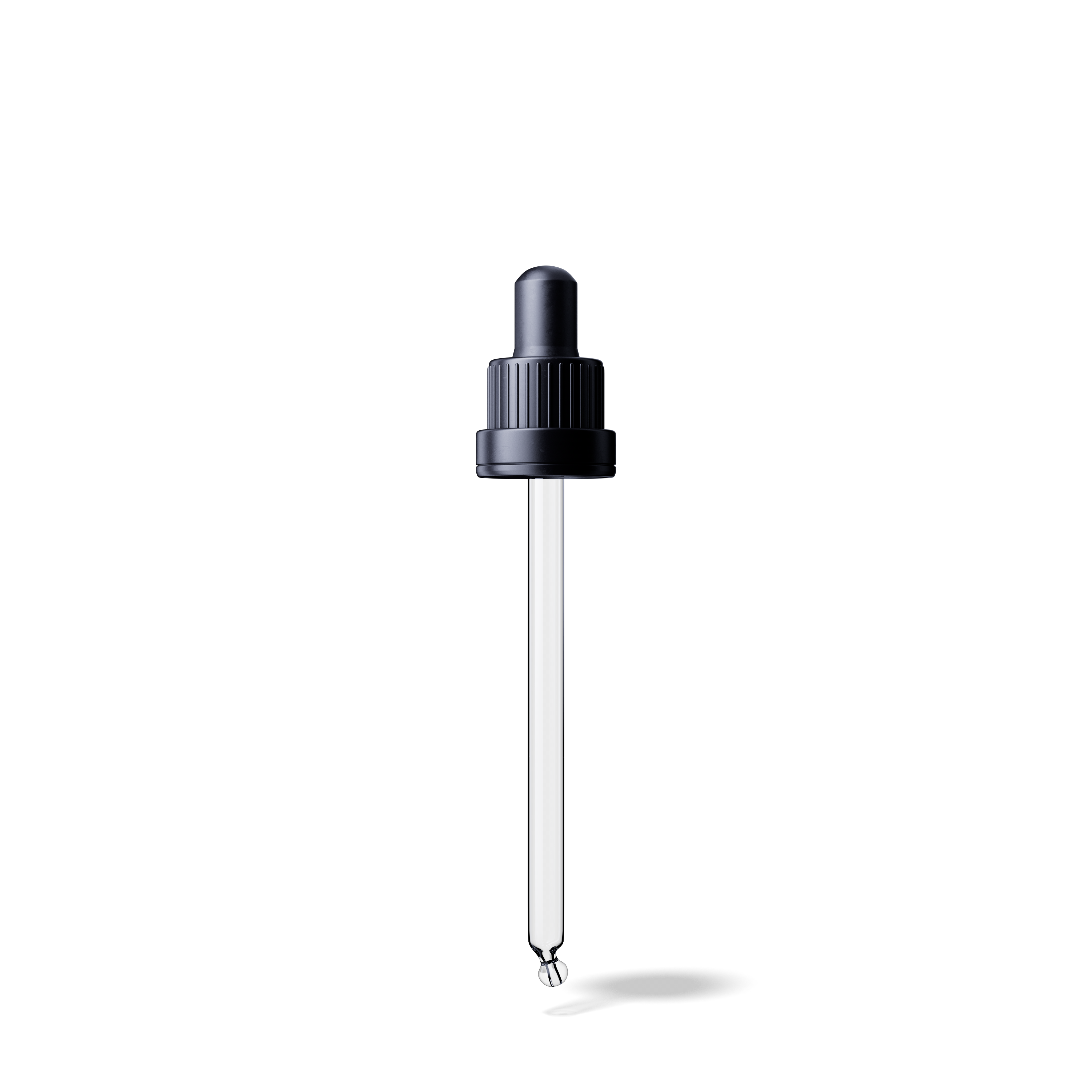 Pipette tamper evident DIN18, III, black, ribbed, bulb NBR, dose 0.7ml, bent ball tip (Orion 50)