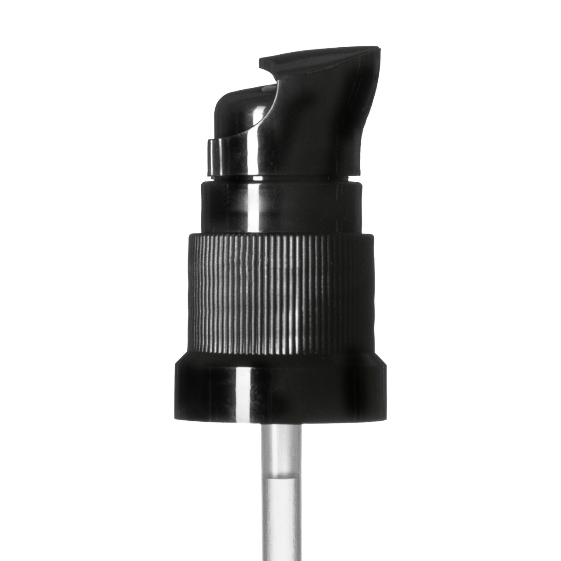 Lotion pump Metropolitan DIN18, PP, black, dose 0.14ml, black security clip (Orion 10-70)