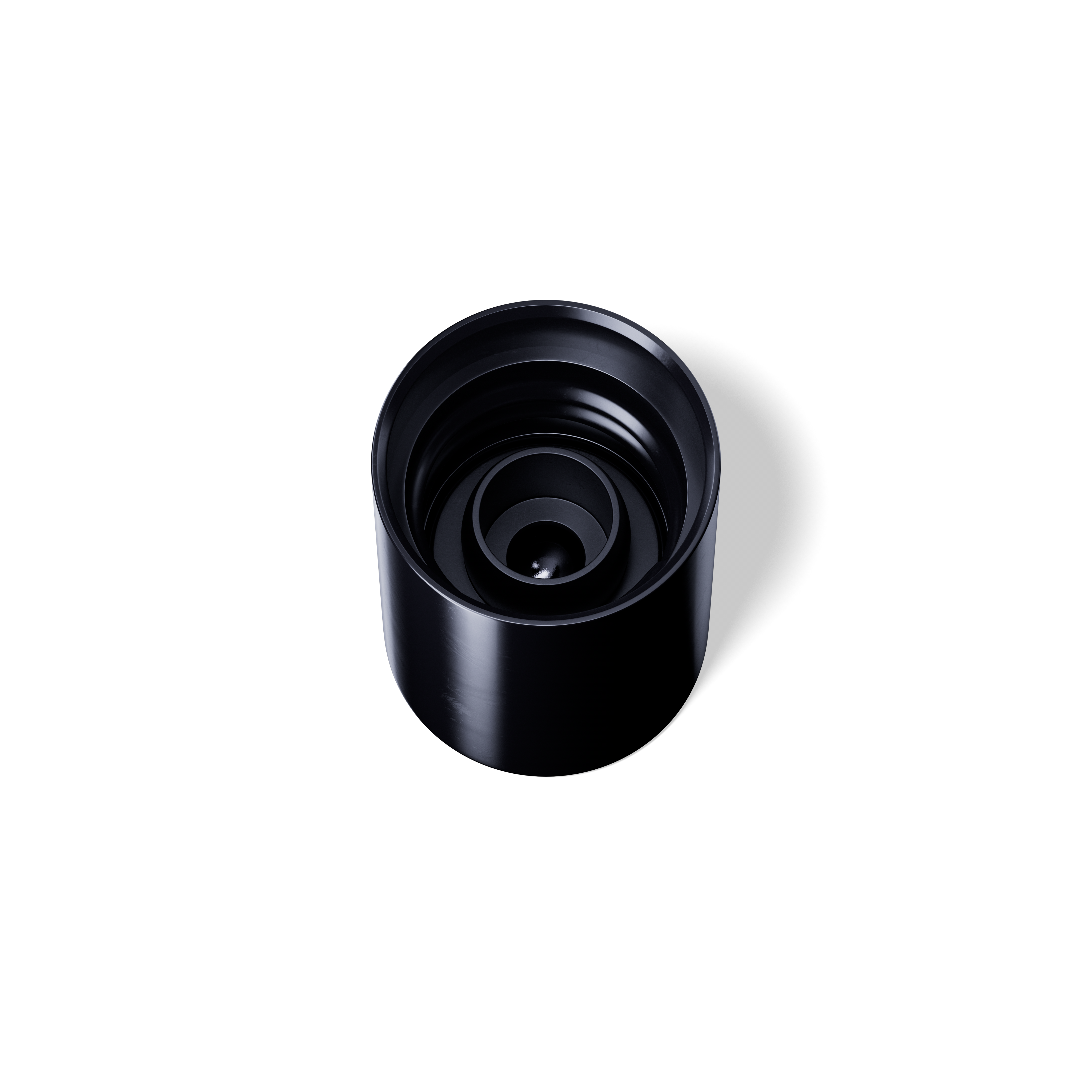 Roll-on cap DIN18, PP, black fitment, polished glass ball, black cap (Orion)