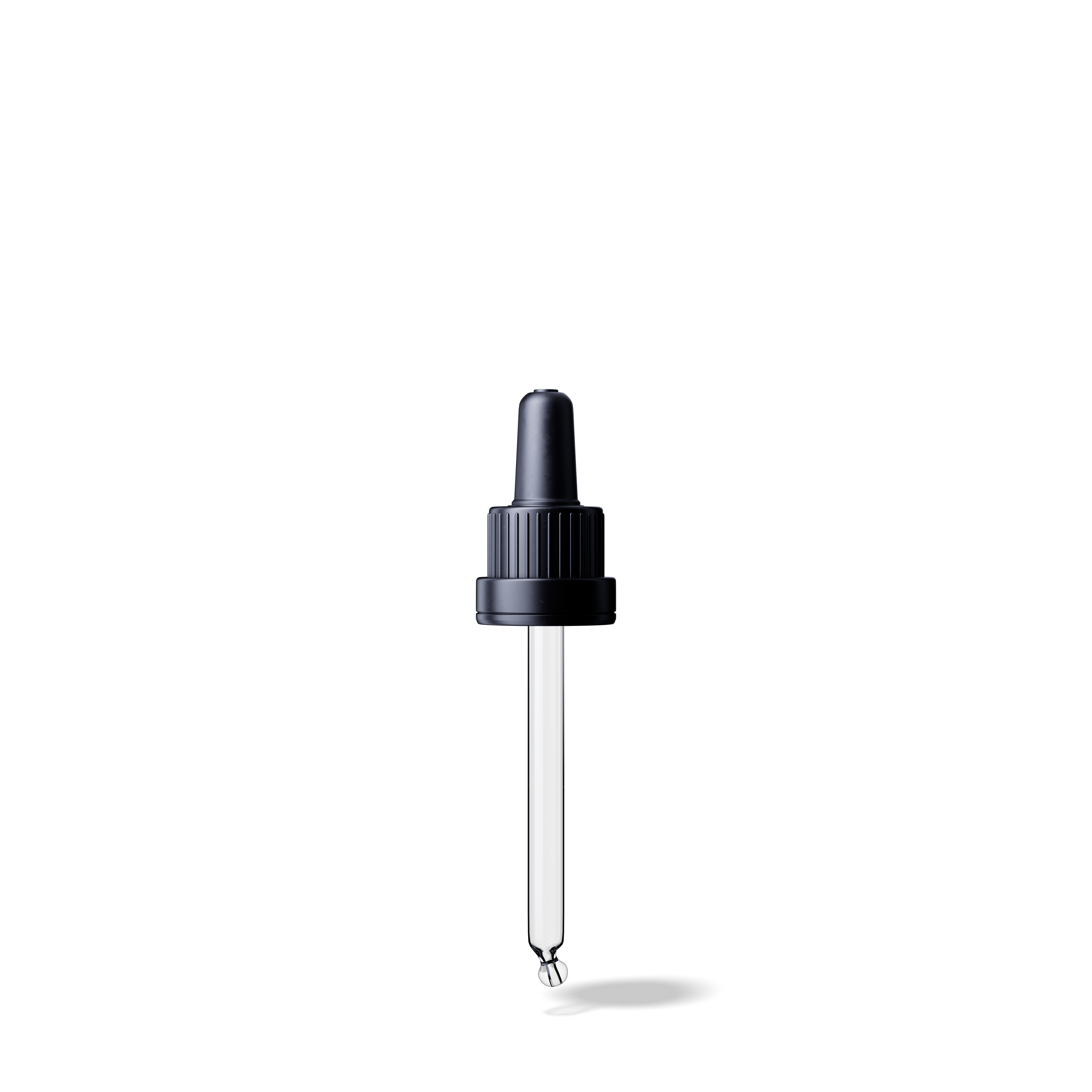 Pipette tamper evident DIN18, III, black, ribbed, bulb TPE, dose 0.7ml, bent ball tip (Orion 30) 