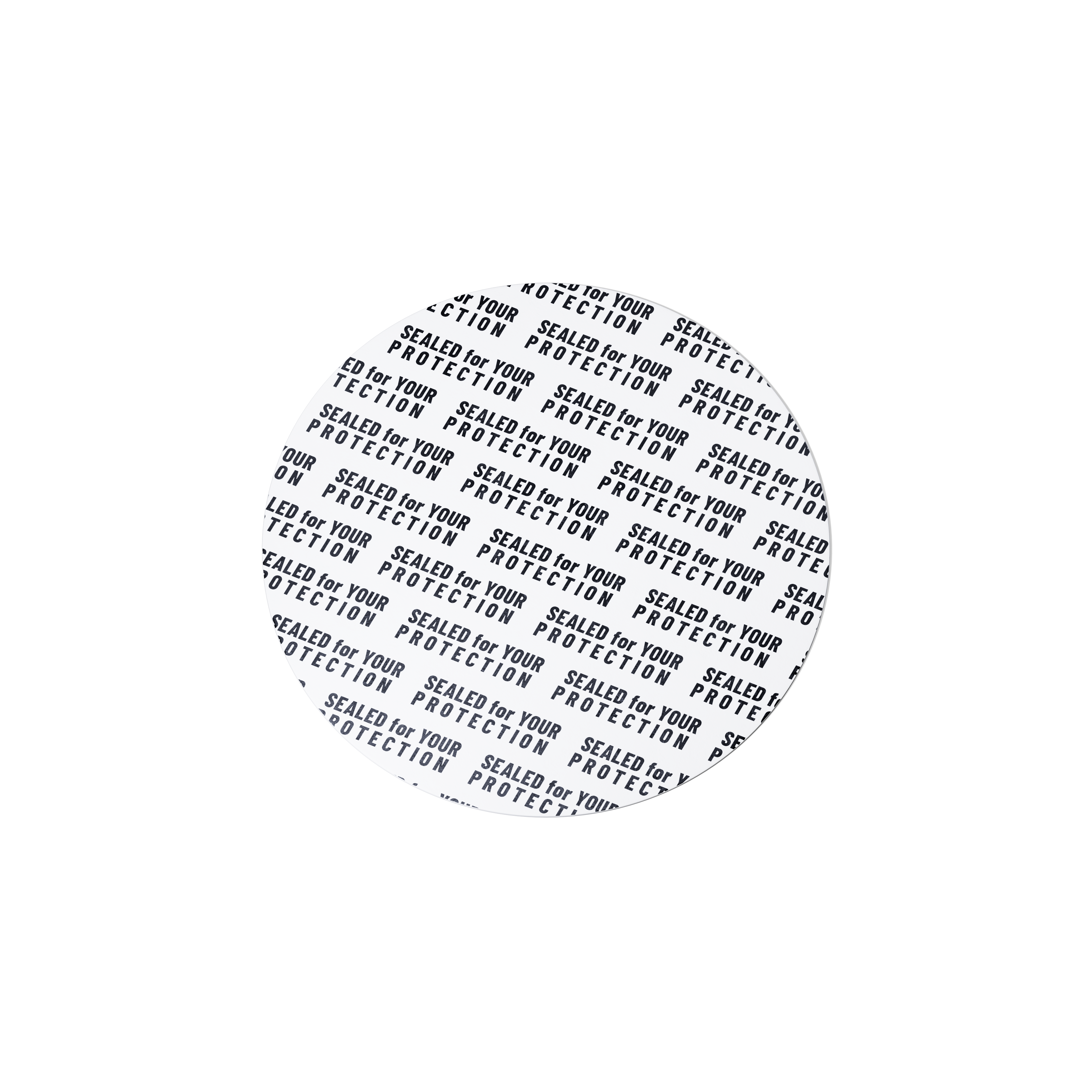 Pressure sensitive seal, 61mm, white, black text (Saturn 300), only applicable for dry goods   