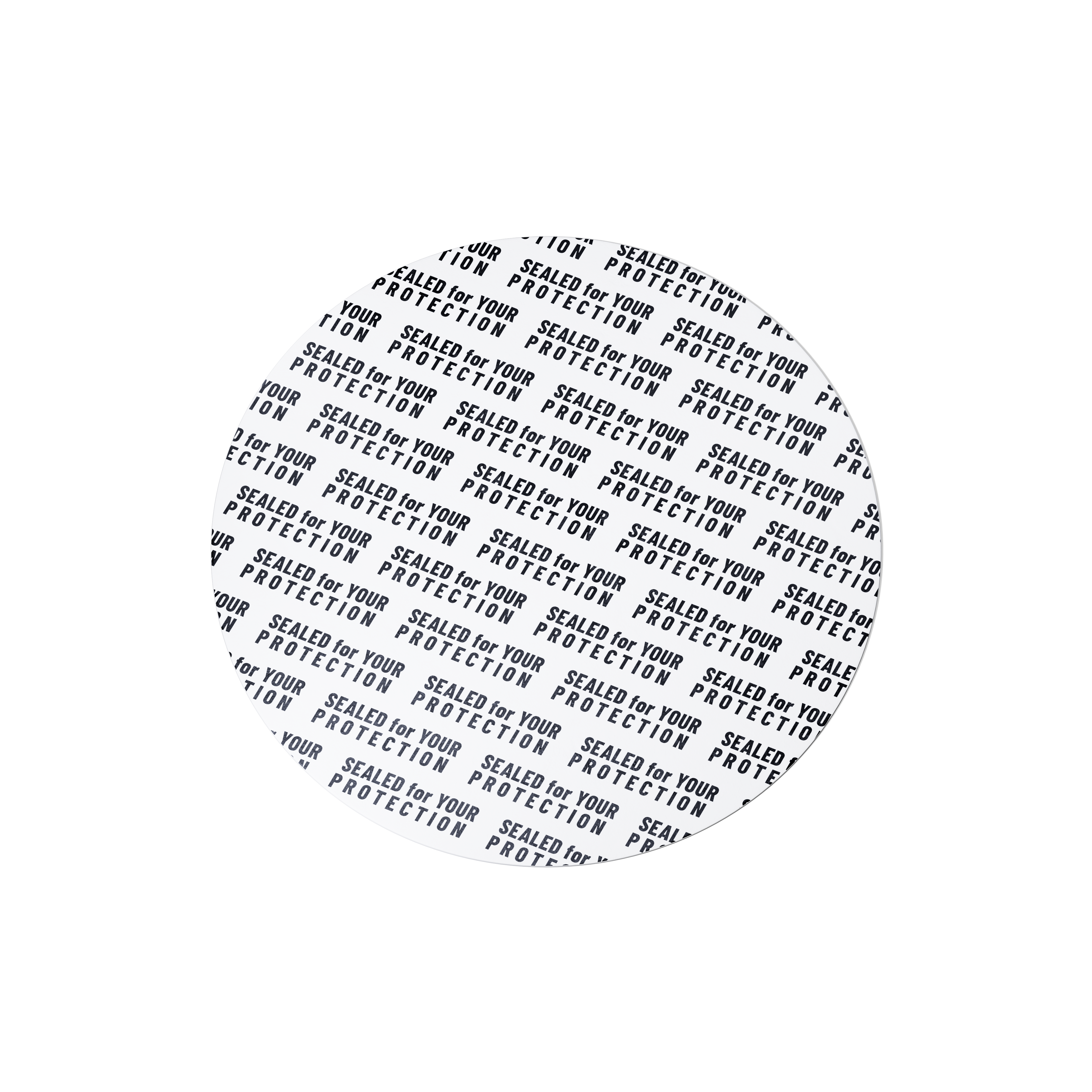 Pressure sensitive seal, 72mm, white, text (Sirius 100/Saturn 500), only applicable for dry goods 