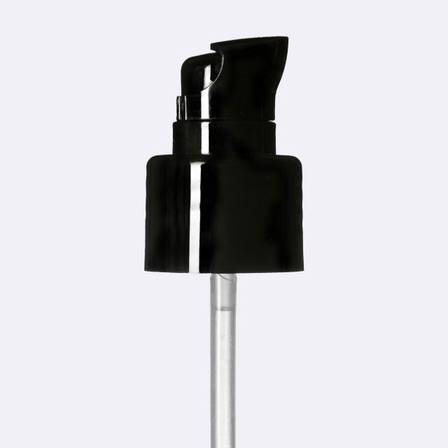 Lotion pump Metropolitan 24/410, PP, black, smooth, dose 0.14 ml with black security clip (for Virgo 50 ml)