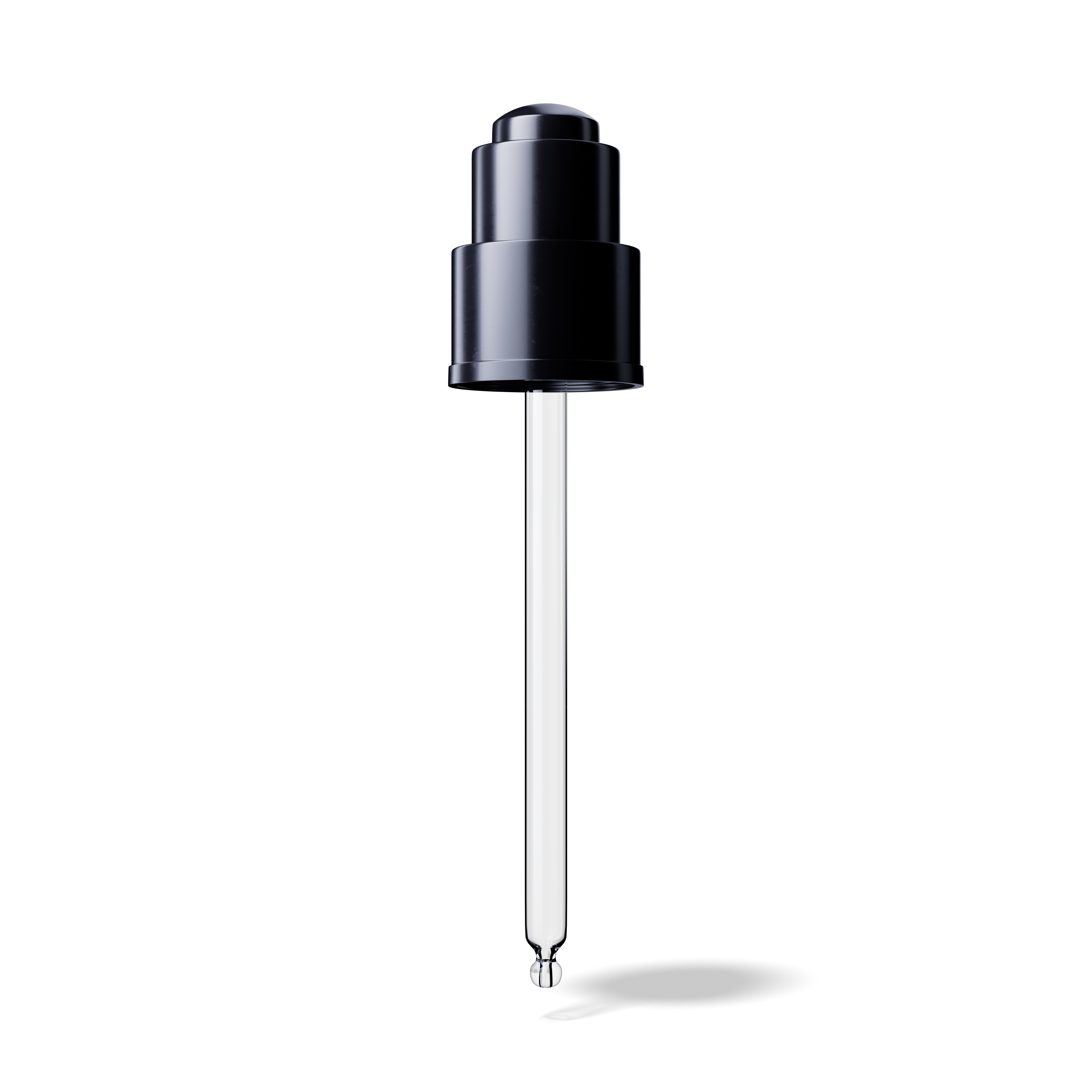 Push-button pipette 24/410, black glossy finish, bulb Nitrile 0.40ml, ball tip, straight (Virgo 100)