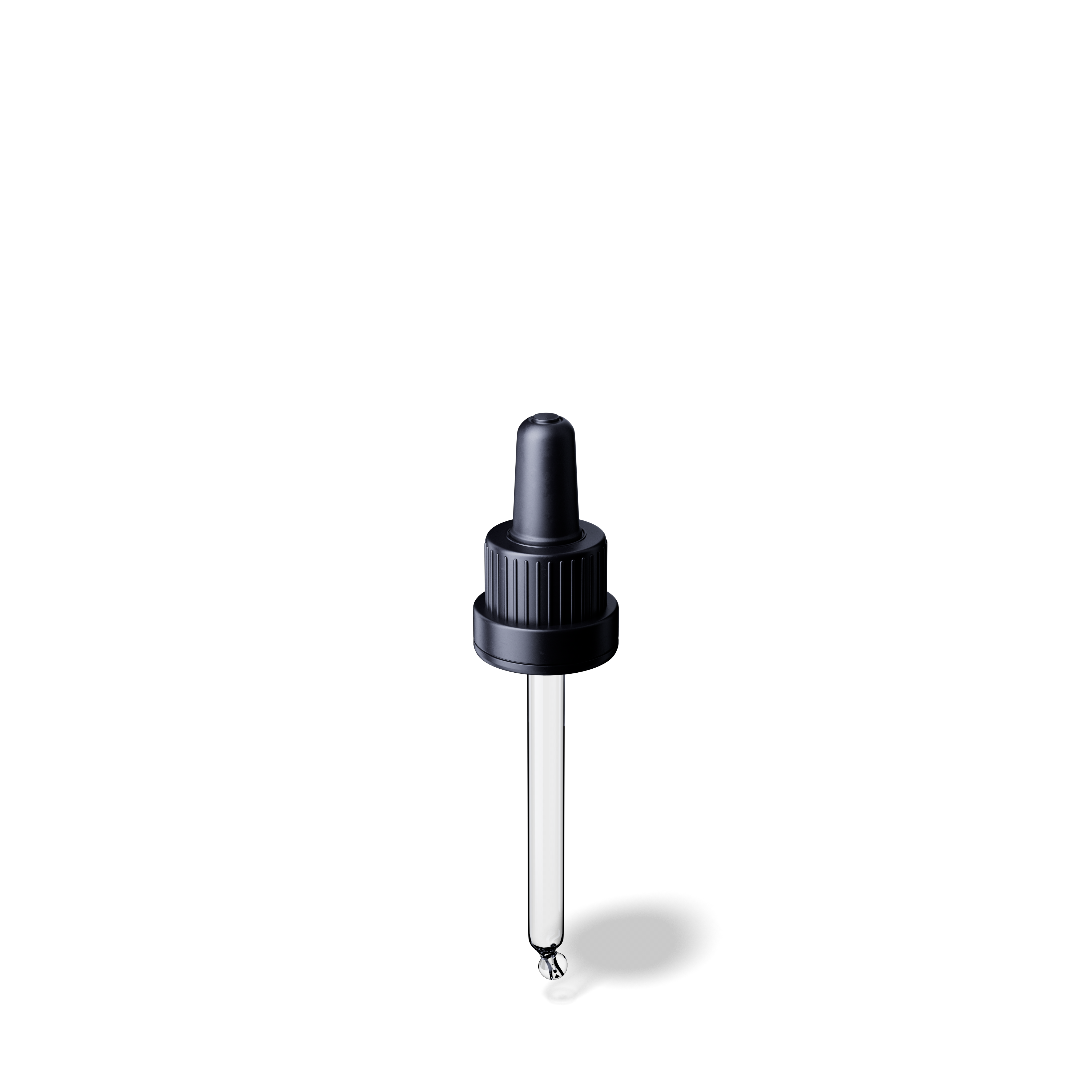 Pipette tamper evident DIN18, III, black, ribbed, bulb TPE, dose 0.7ml, bent ball tip (Orion 30) 