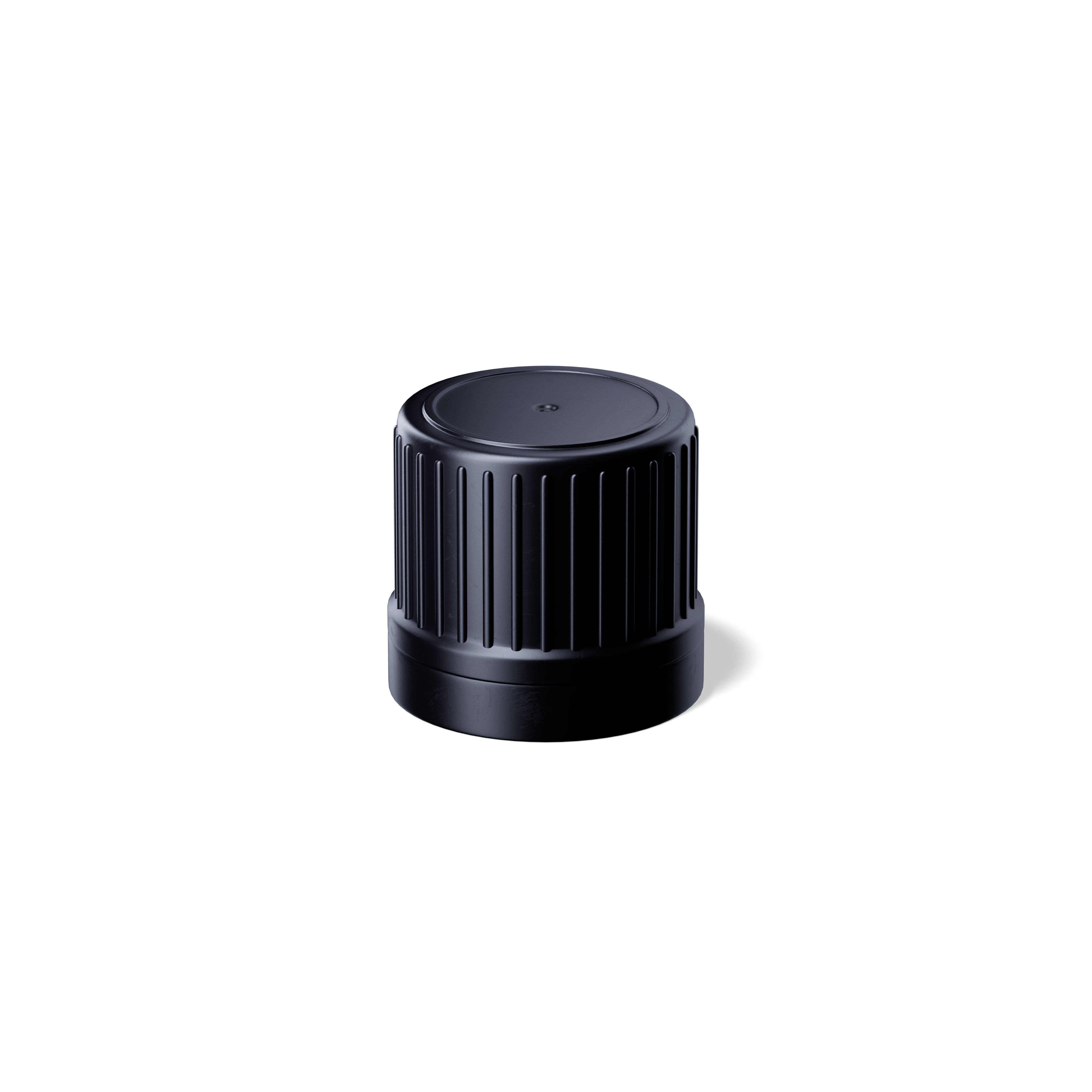 Screw cap tamper-evident DIN18, II, PEHD, black, violet Phan inlay (Orion)