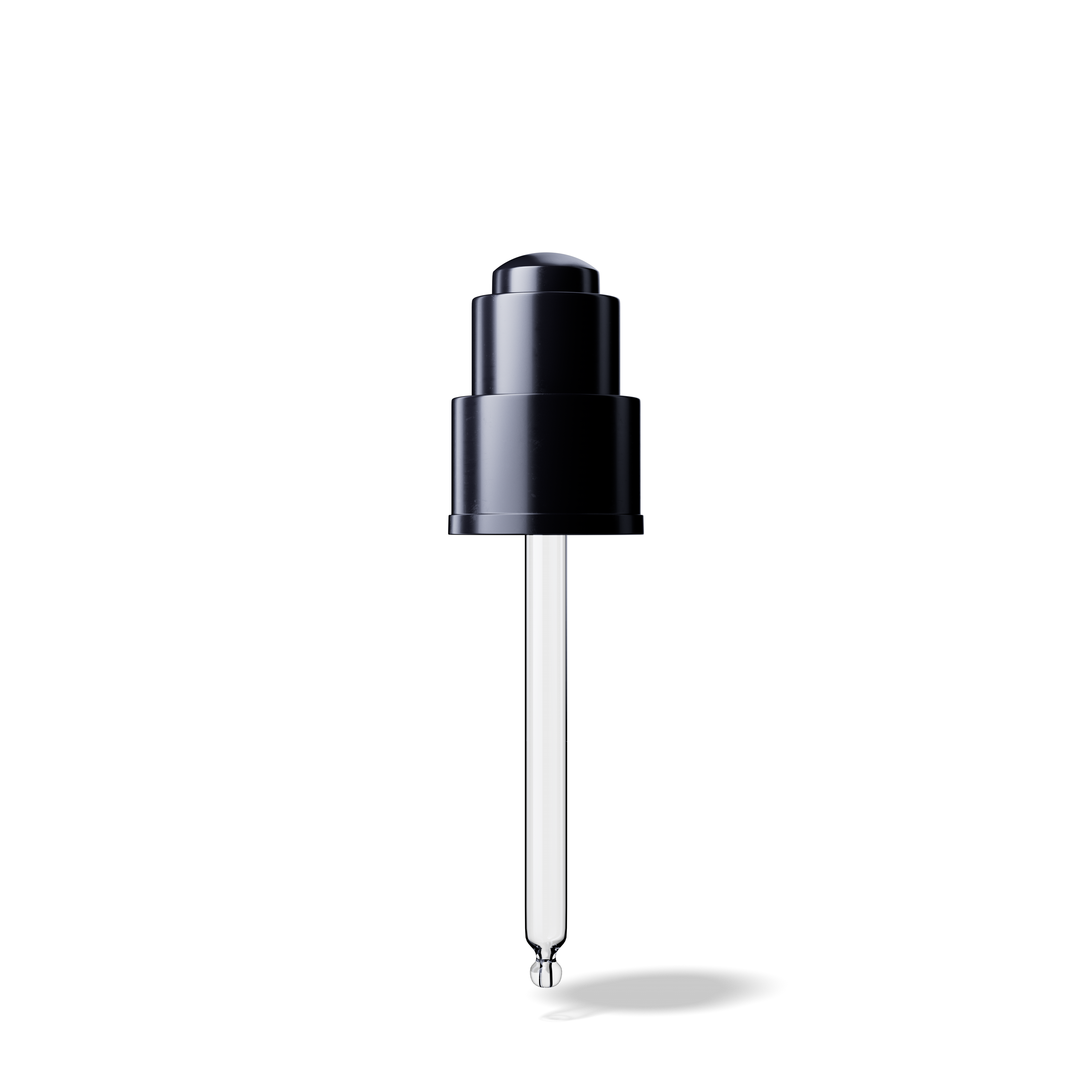 Push-button pipette 24/410, black glossy finish, bulb Nitrile 0.40ml, ball tip, straight (Virgo 50)